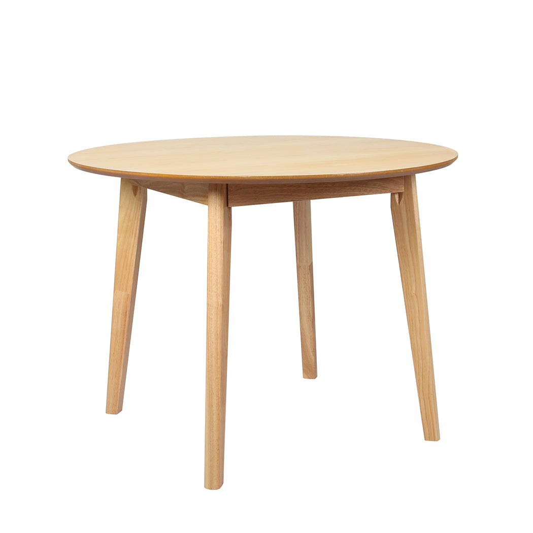 Dining Table Round Rubberwood Base 100cm - Natural