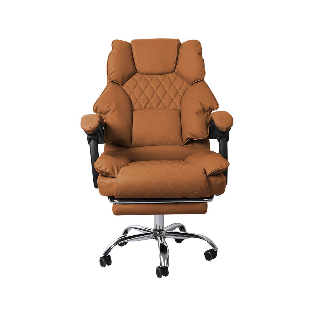 Levede Gaming Chair Office Computer Brown Footrest