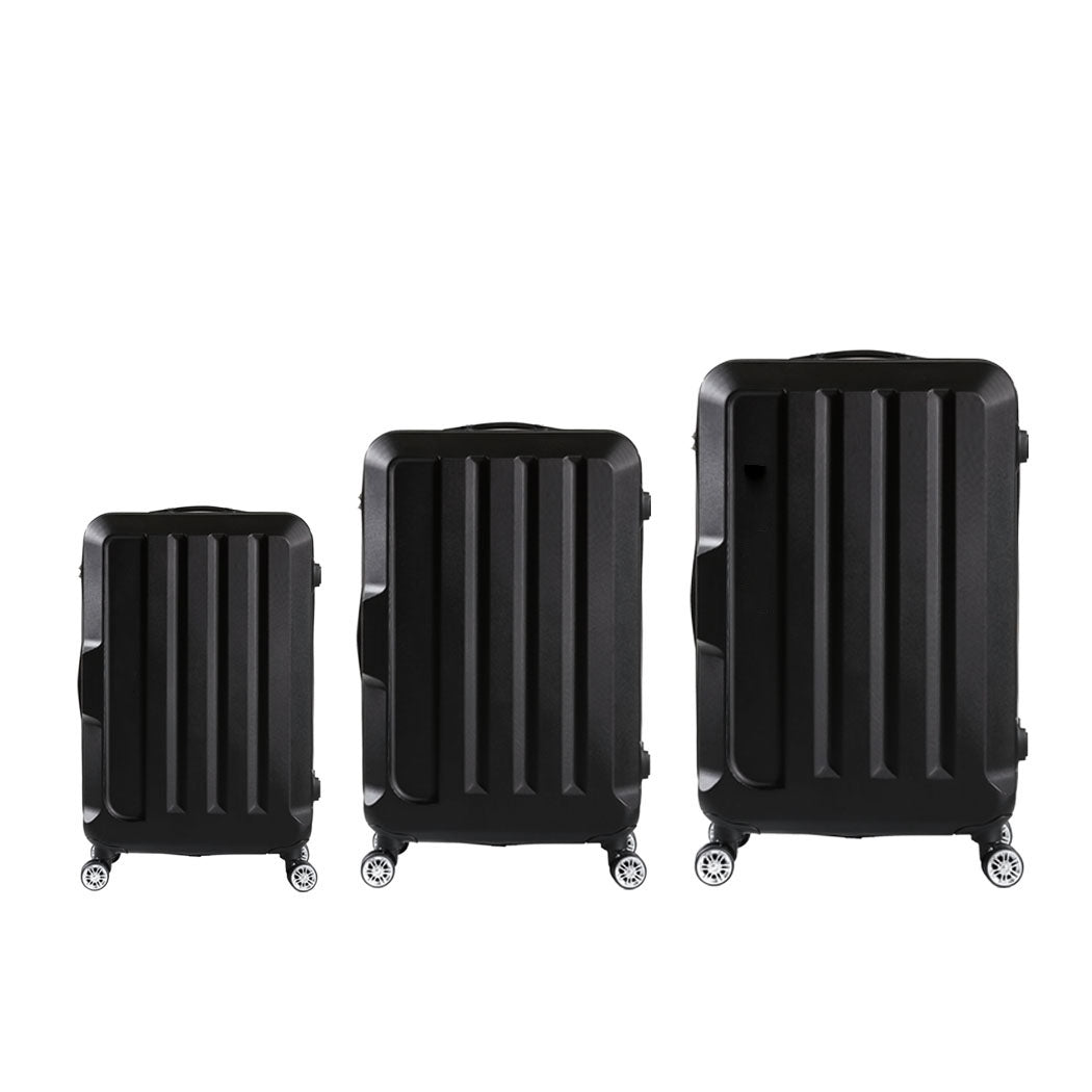 Set of 3 20" 24" 28" Luggage Sets - Black