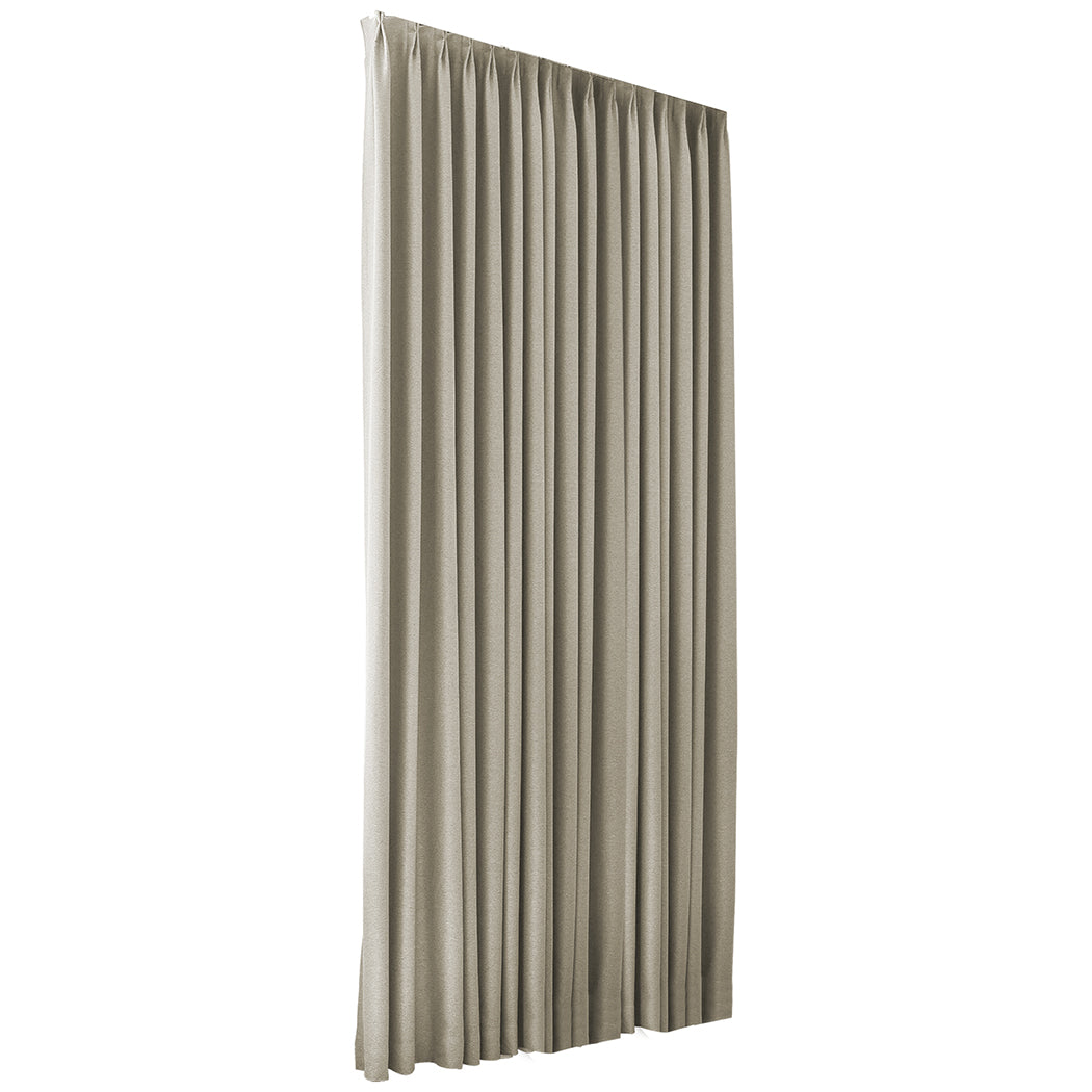 Set of 2 180x250 Blockout Curtains Chenille - Coffee