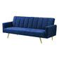 Mari 3 Seater Sofa Bed Convertible Velvet Lounge Recliner Couch Sleeper - Blue