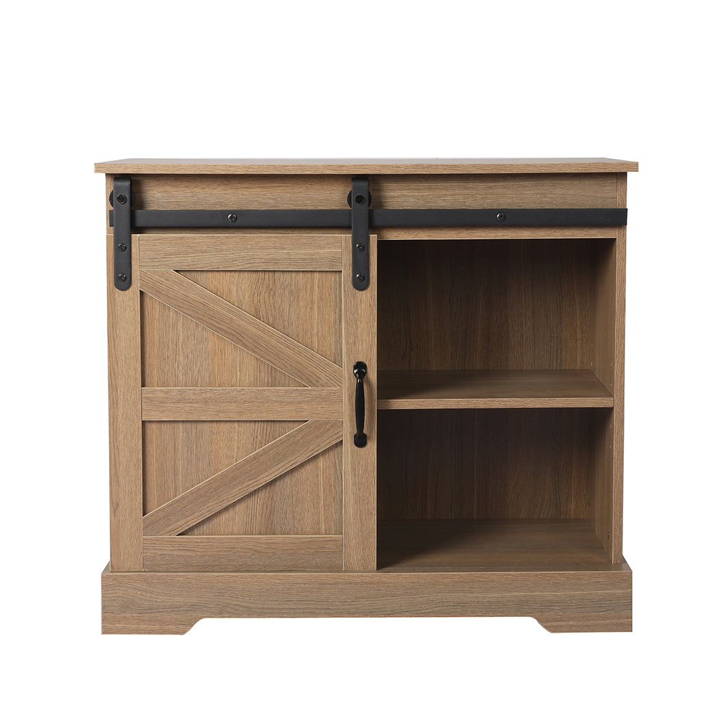 Finch Wooden Buffet Sideboard Cabinet Single Sliding Doors Kitchen Storage Cupboard - Oak
