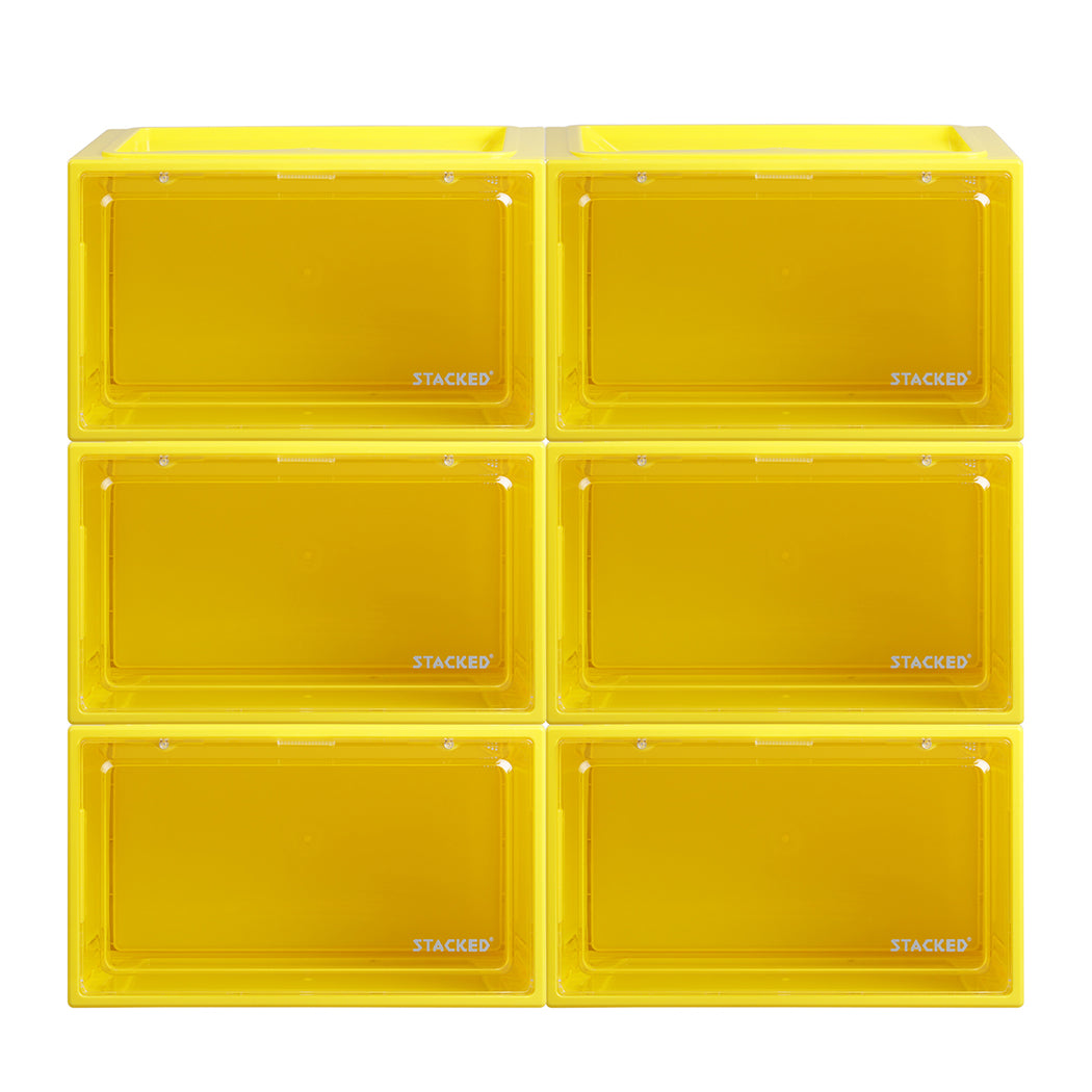 Stacked Sneaker Display Case 6x Clear Yellow