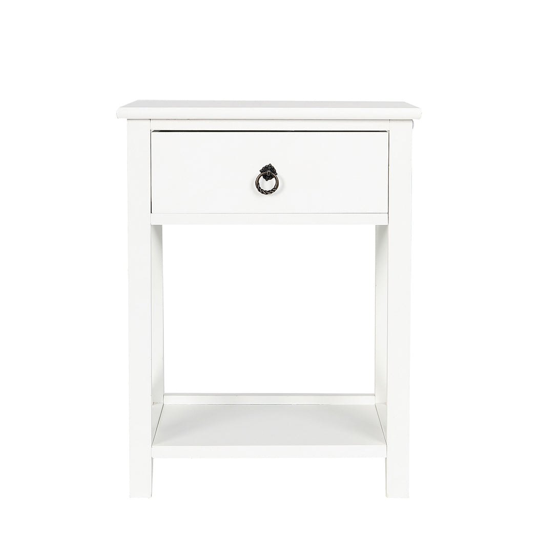 Caraquet Wooden Bedside Tables - White