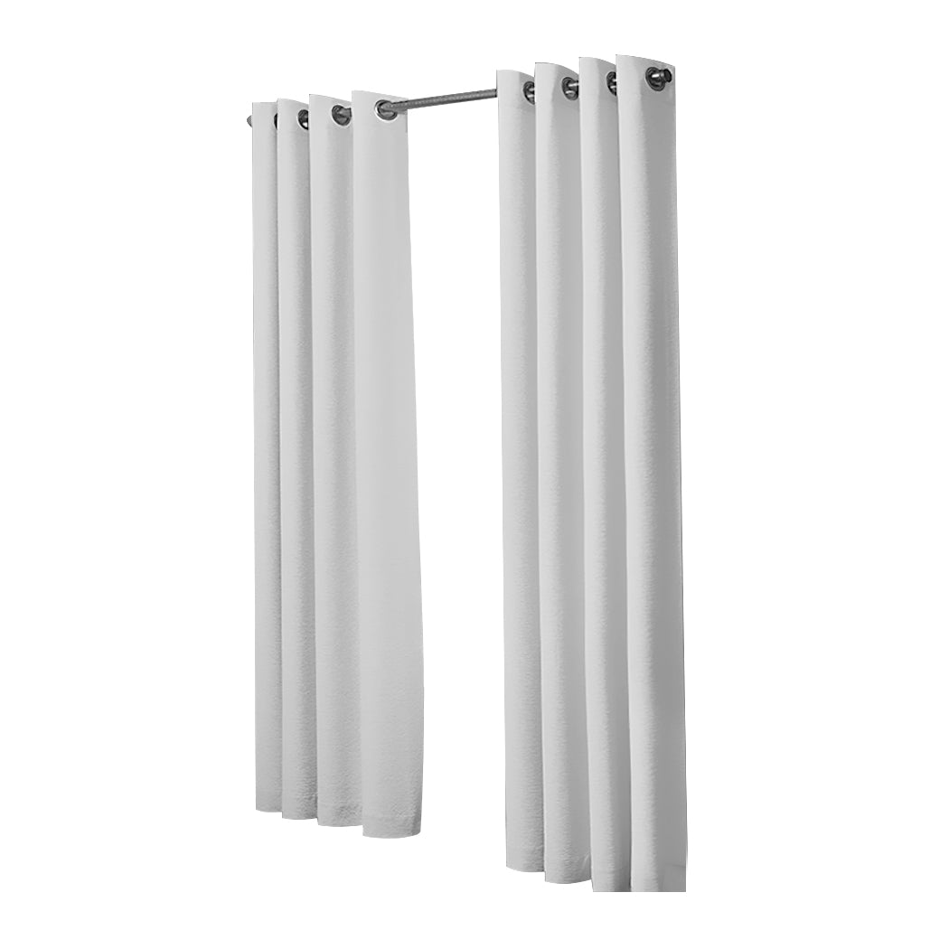Set Of 2 Blockout Curtains Panels 3 Layers Eyelet Room Darkening 140X230Cm Grey