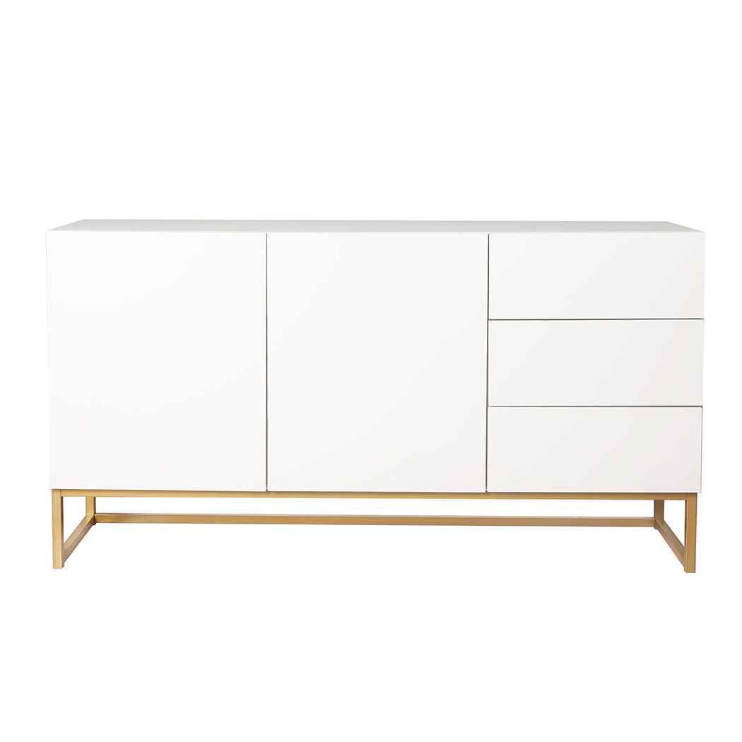 Callum Wooden Buffet Sideboard Cabinet Automatic Spring Drawers Storage Shelf Cupboard - White