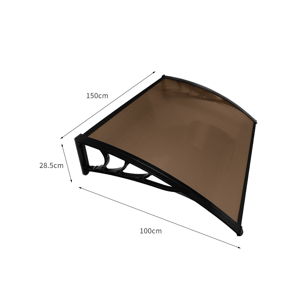 Mountview Window Door Awning Outdoor 1M x 1.5M Brown 1x1.5M