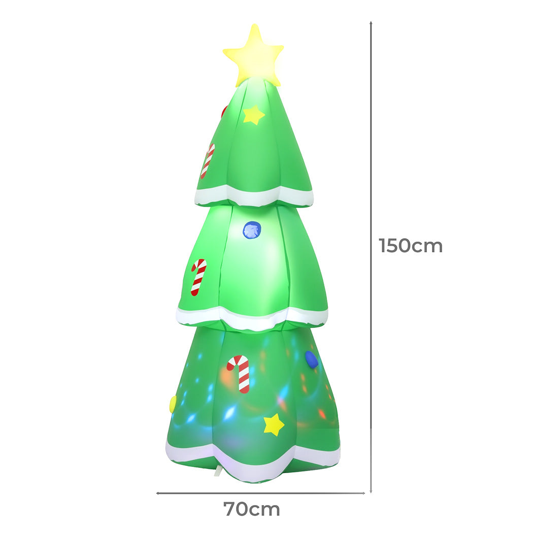 Flashing Christmas Tree Christmas Inflatable Lights - 1.5M