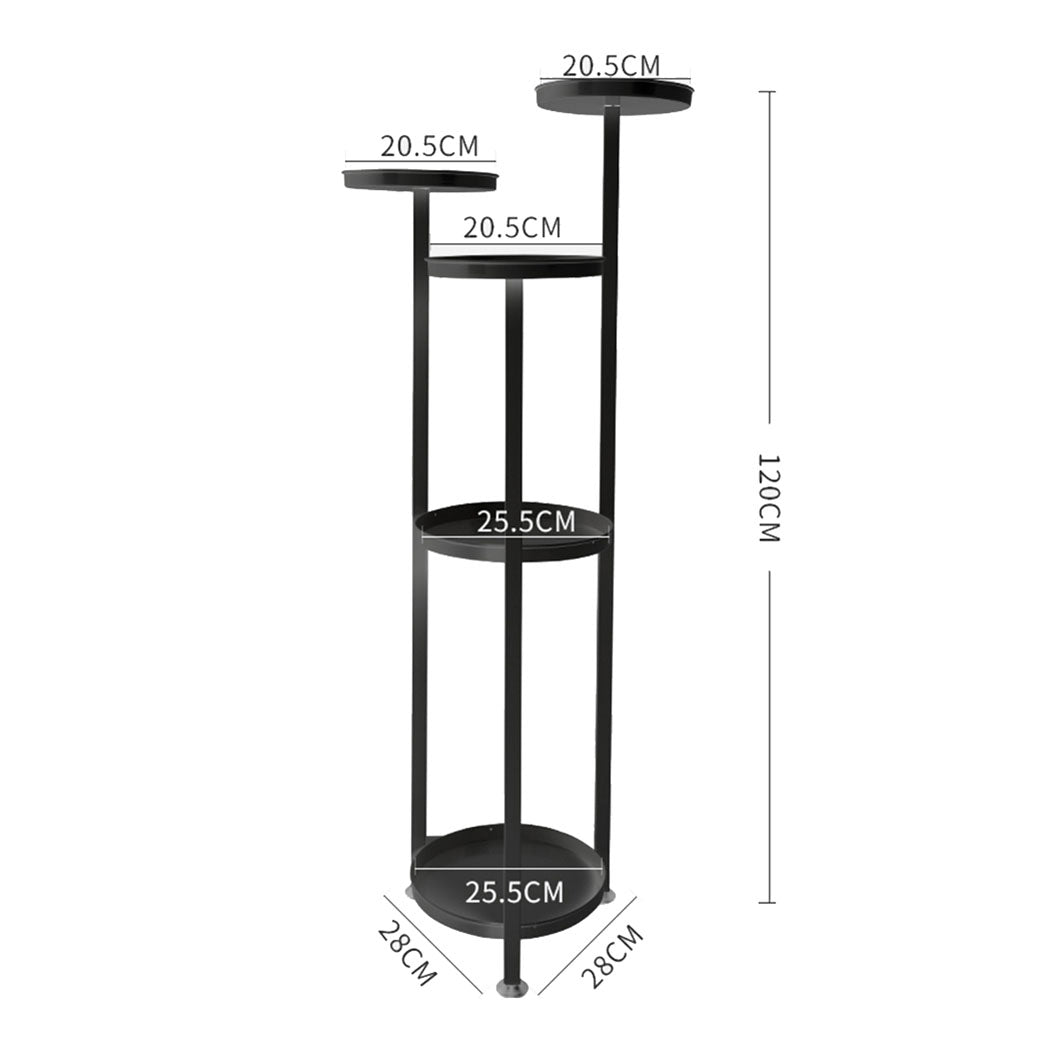 Plant Stand Outdoor Indoor Flower Pots Rack Garden Shelf Black 120CM