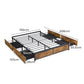 Neri Metal Bed Frame Platform Wooden with 4 Drawers - Black & Wood Queen