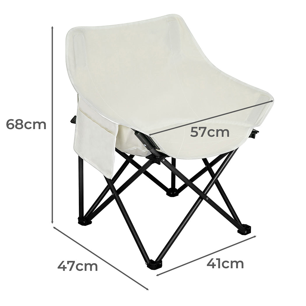 Folding Camping Moon Chair Lightweight - Beige