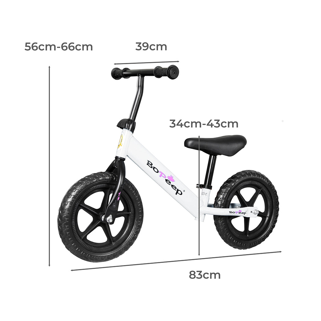 Kids Balance Bike Ride On Toys Push Bicycle Children Outdoor Toddler Safe - White