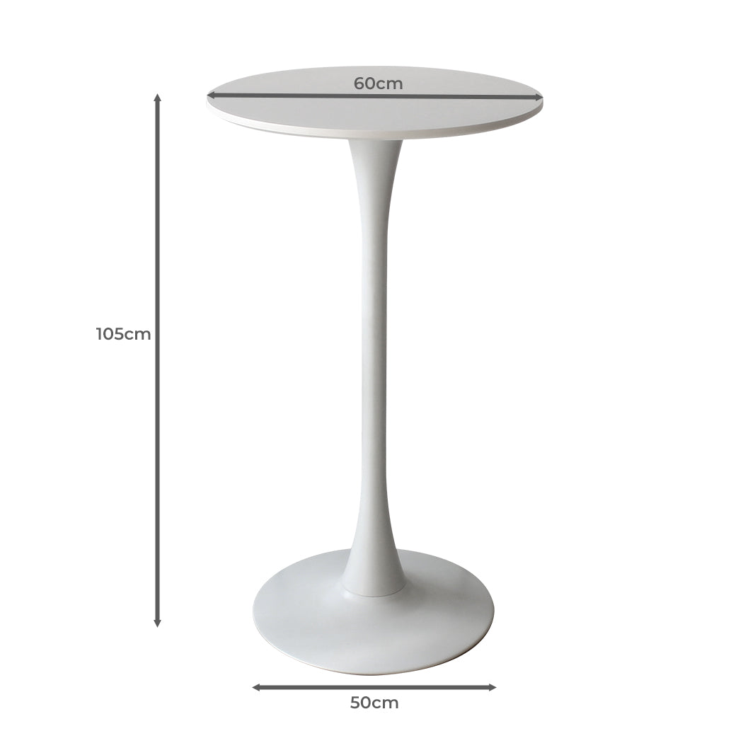 Set of 2 Round Bar Table Pub Tables - White