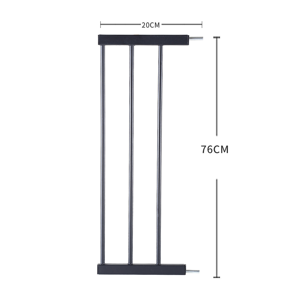 Baby Kids Safety Security Gate Stair Barrier Doors Extension Panels 20cm Black