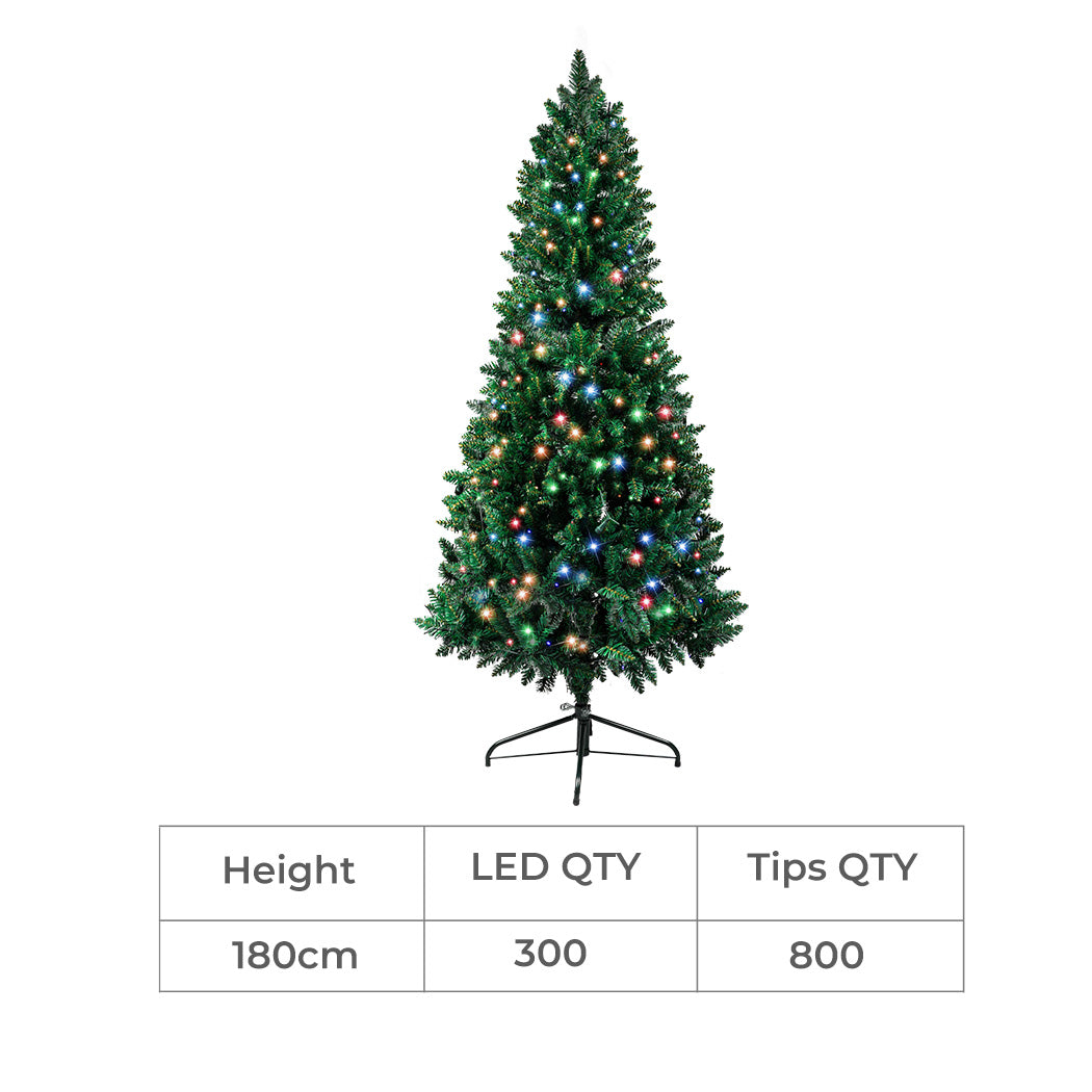 6ft 1.8m 300 LED Pre lit Slim Pencil Christmas Tree