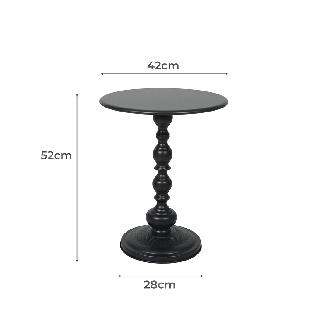 Ignatia Side Table Vintage End Round - Black