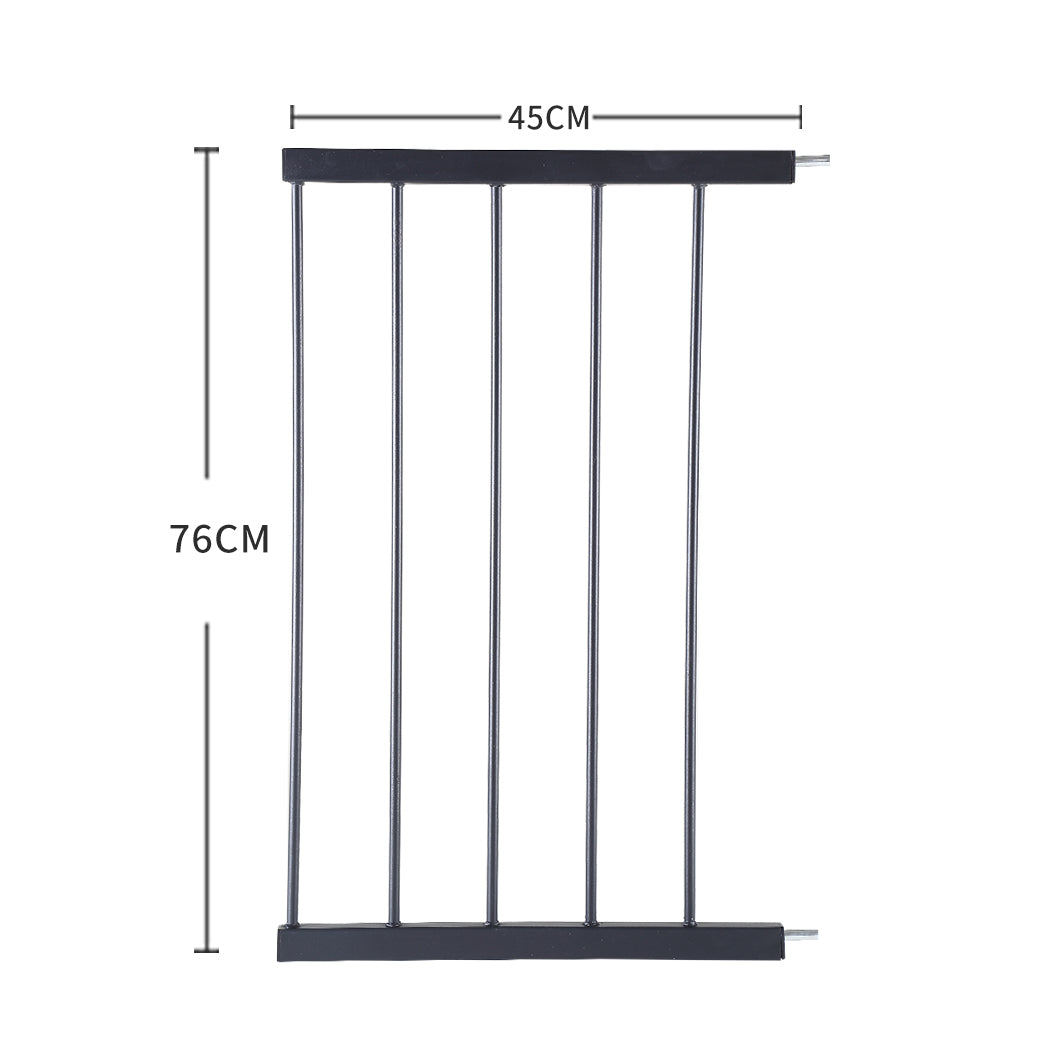 Baby Kids Safety Security Gate Stair Barrier Doors Extension Panels 45cm - Black