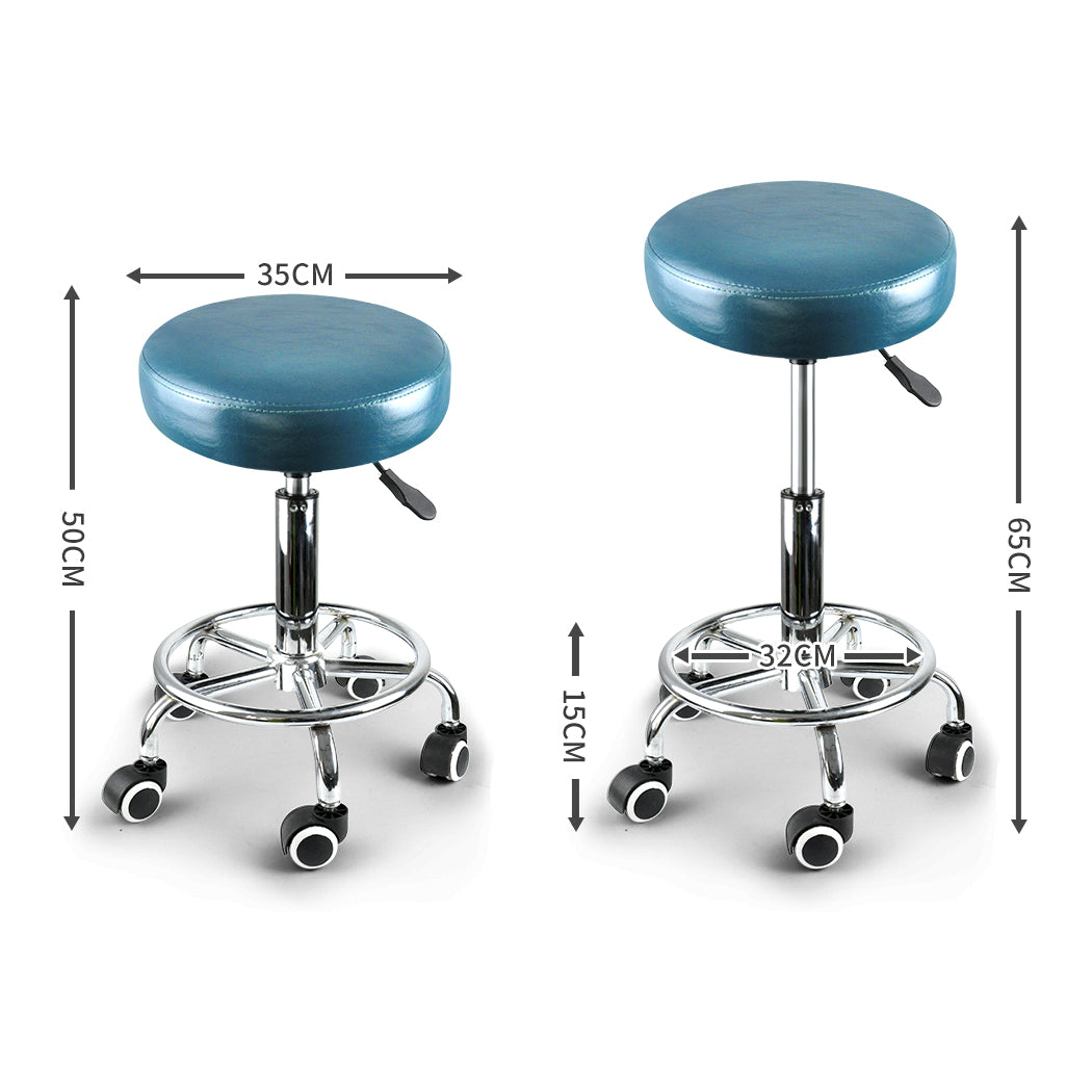 Set of 2 Swivel Salon Barstool Hairdressing Stool Barber Chair Equipment Beauty Teal
