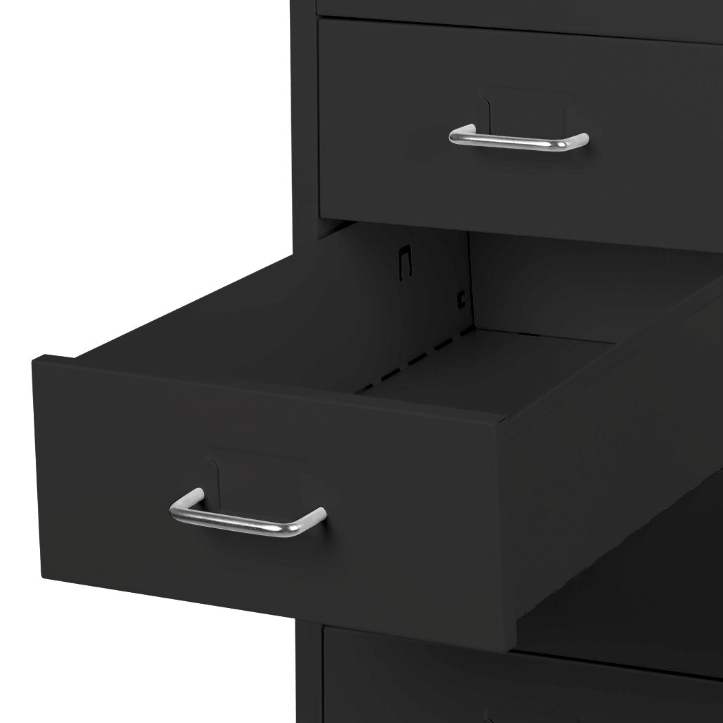 Levede 8 Drawer Office Cabinet Drawers Black
