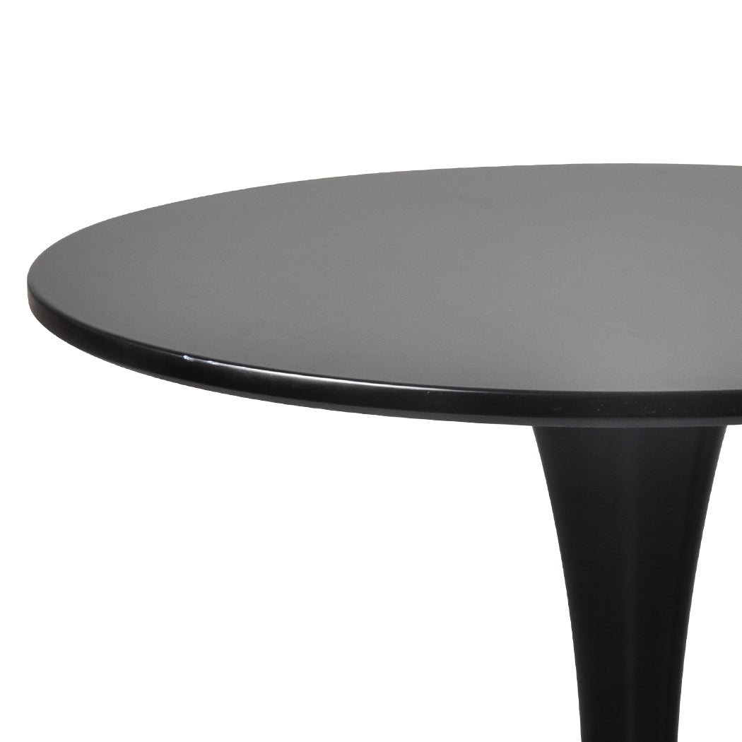 Set of 2 Round Bar Table Pub Tables - Black