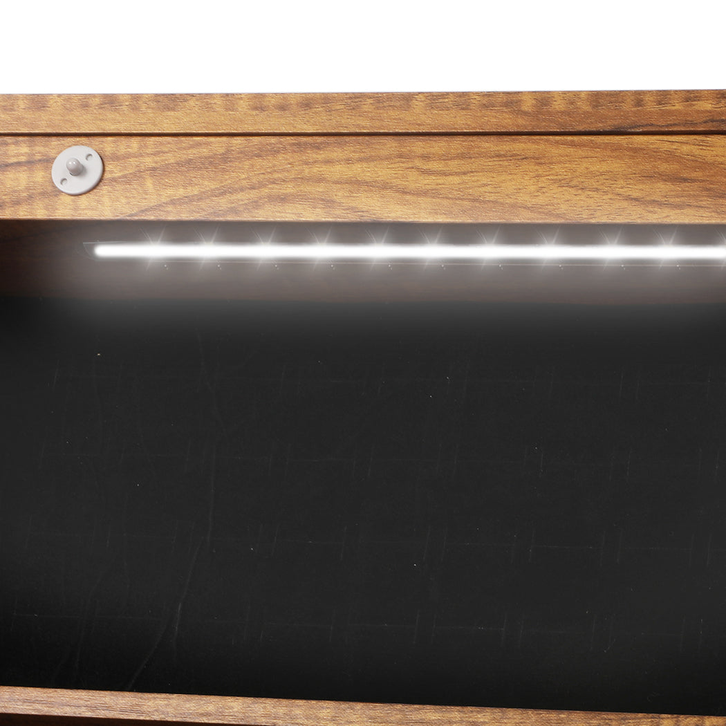Mirror Jewellery Cabinet Makeup Storage Cosmetic LED Light Organiser Box