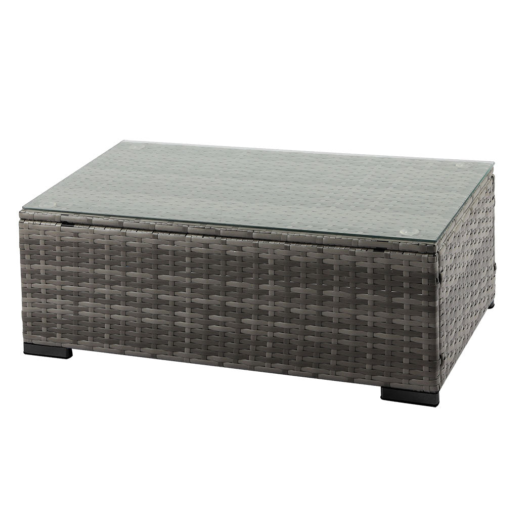 Trish 4-Seater Patio Furniture Garden Chair Table Lounge 5-Piece Outdoor Sofa - Mixed Grey