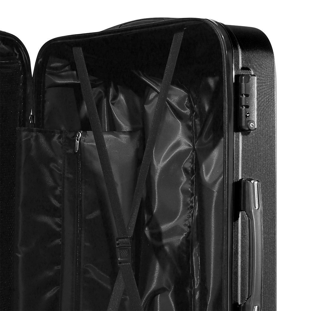 Set of 3 20" 24" 28" Luggage Sets - Black