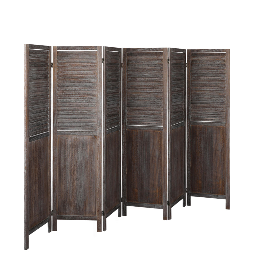 6 Panel Partition Room Divider - Brown