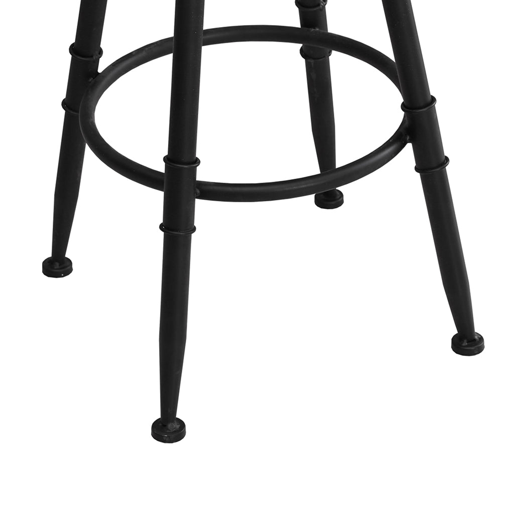 Set of 2 Trieste Rustic Industrial Bar Stool Kitchen Stool Barstool Swivel Dining Chair - Wood