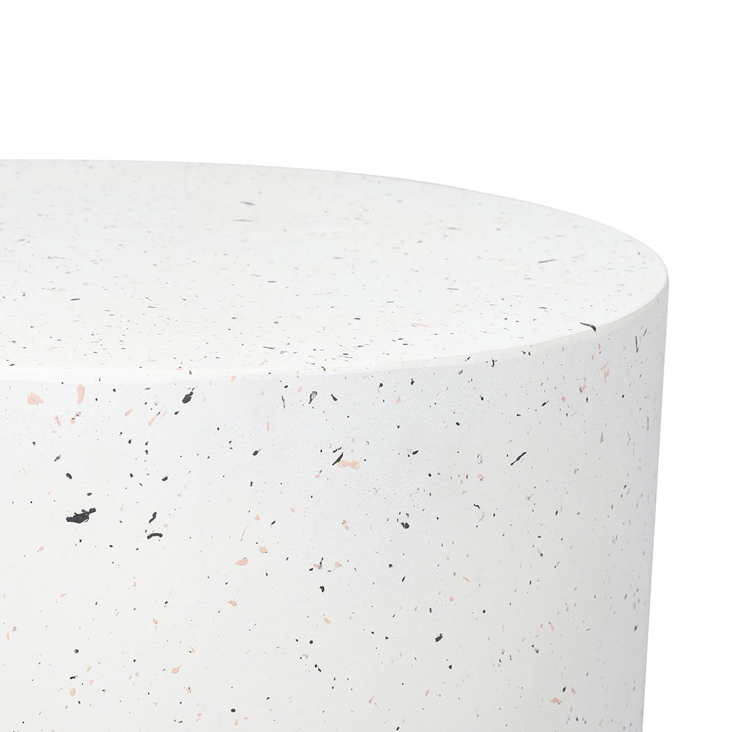 Ilithyia Side Table Terrazzo Round End - White