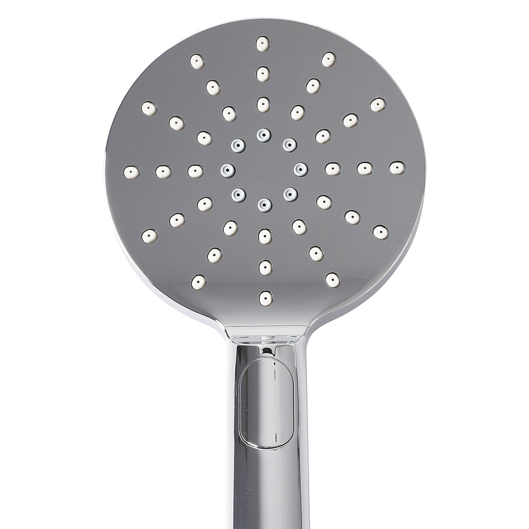 Shower Head High Pressure Set Rain Round - Silver
