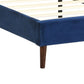 Erin Velvet Headboard Wooden Bed Frame - Blue Double