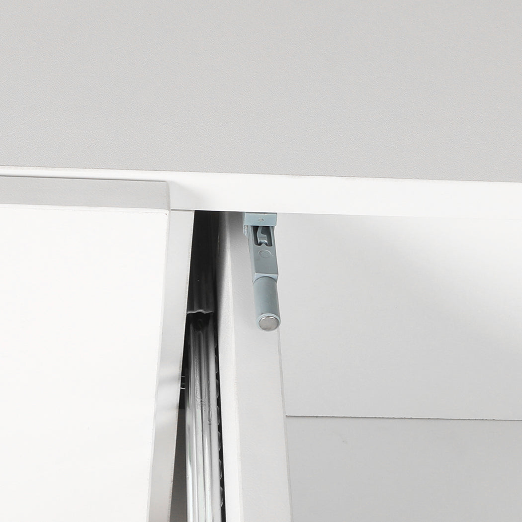 Callum Wooden Buffet Sideboard Cabinet Automatic Spring Drawers Storage Shelf Cupboard - White