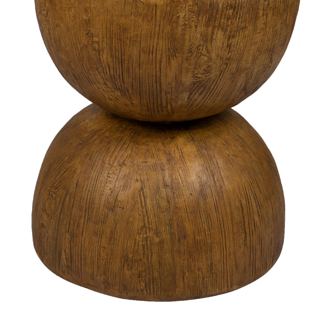 Iskander 40cm Side End Table Terrazzo Hourglass Magnesia Stool Stand Top - Oak