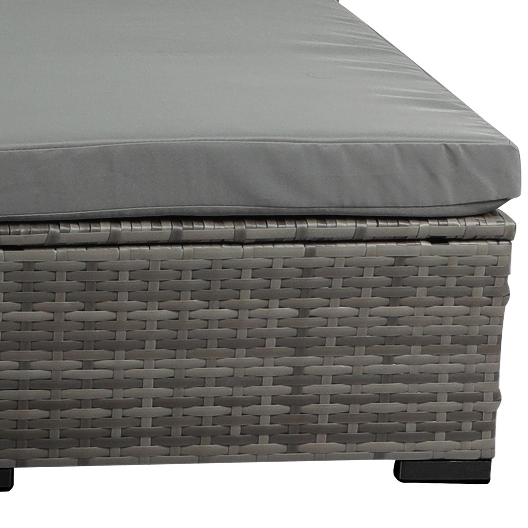 Trish 4-Seater Patio Furniture Garden Chair Table Lounge 5-Piece Outdoor Sofa - Mixed Grey