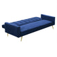 Mari 3 Seater Sofa Bed Convertible Velvet Lounge Recliner Couch Sleeper - Blue
