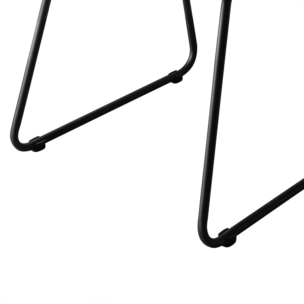 Cressida Set of 2 Dining Chairs Kitchen Table Chair Lounge Room Retro Padded Seat PU - Black