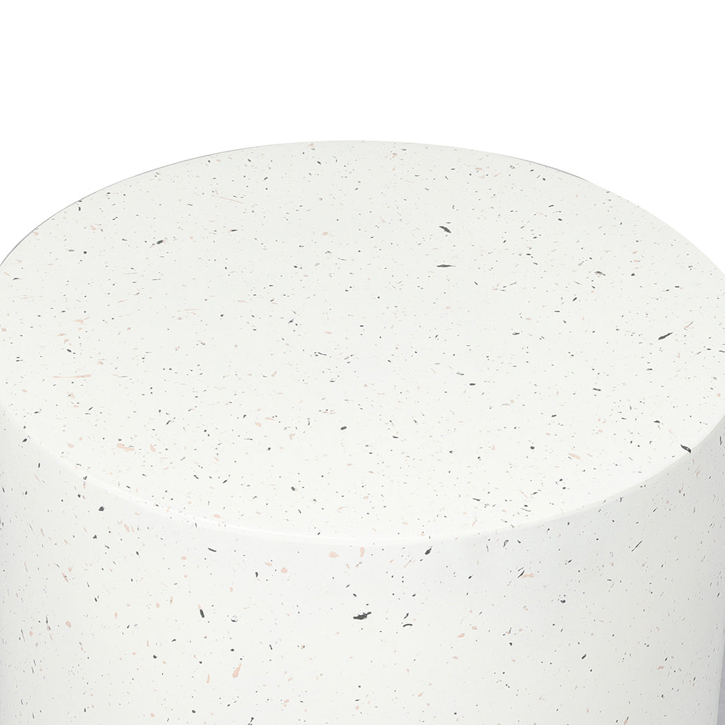 Ilithyia Side Table Terrazzo Round End - White