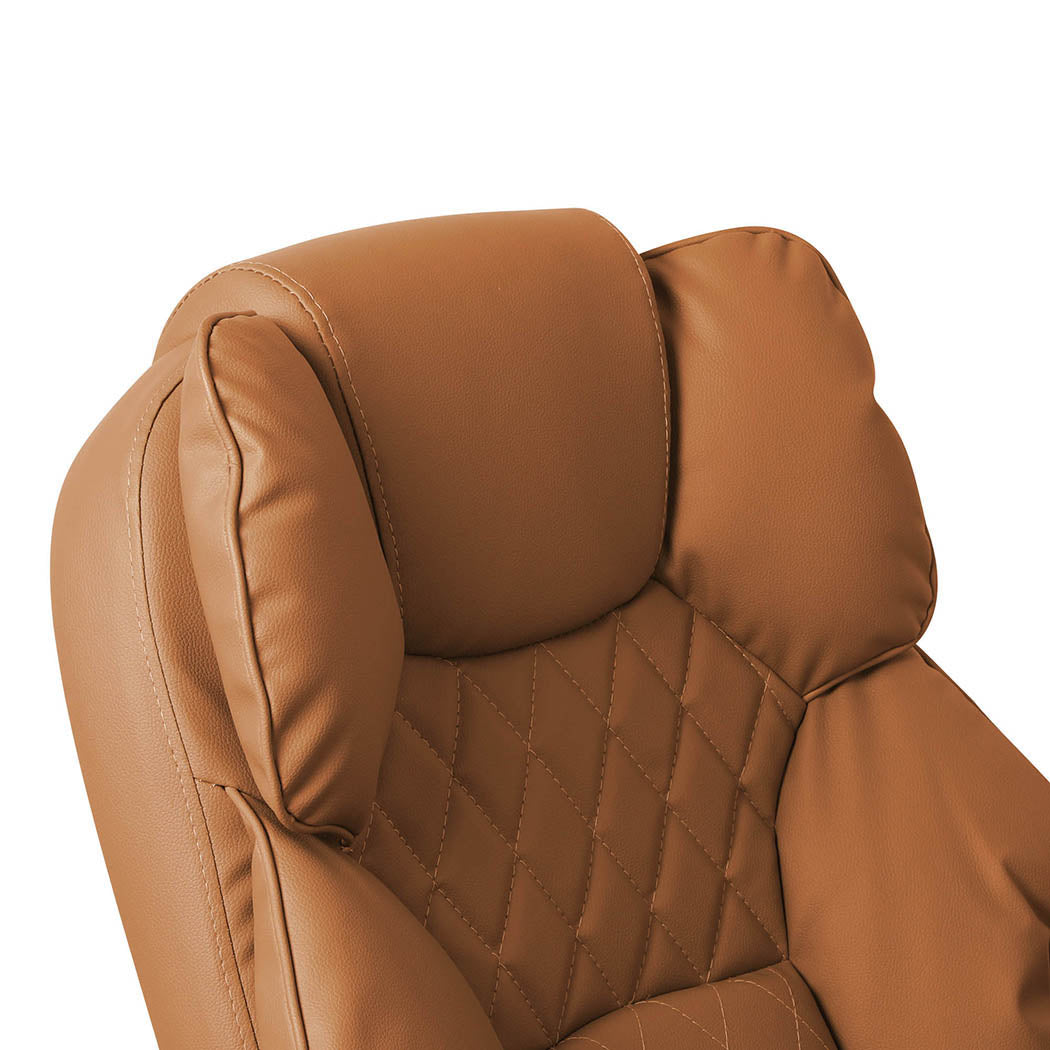 Levede Gaming Chair Office Computer Brown Footrest