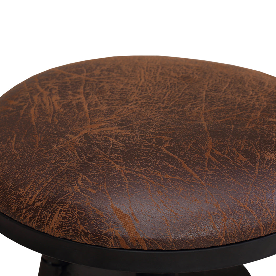 Set of 2 Trieste Rustic Industrial Bar Stool Kitchen Stool Barstool Swivel Dining Chair - Wood