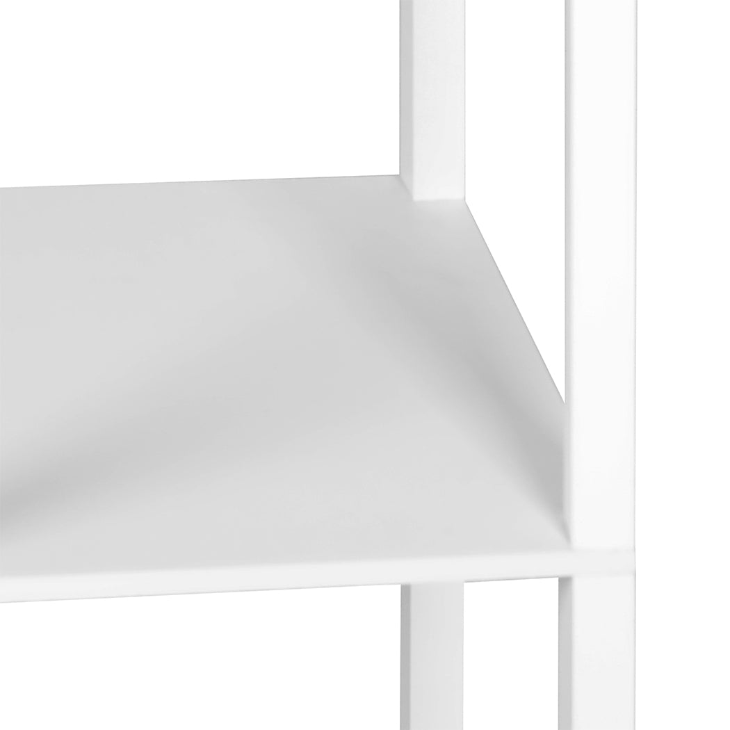 Floor Lamp Storage Shelf LED Wood Standing Reading Corner Light White