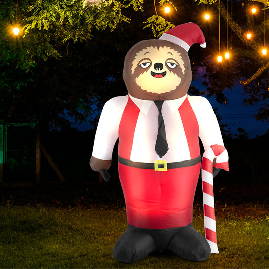 Sloth 1.8M Christmas Inflatable Sloth Xmas Party Decoration LED Lights Outdoor