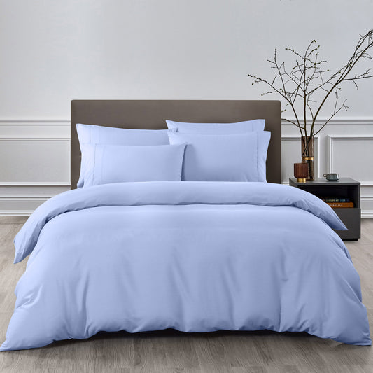 KING 2000TC Bamboo Cooling Quilt Cover Set - Light Blue