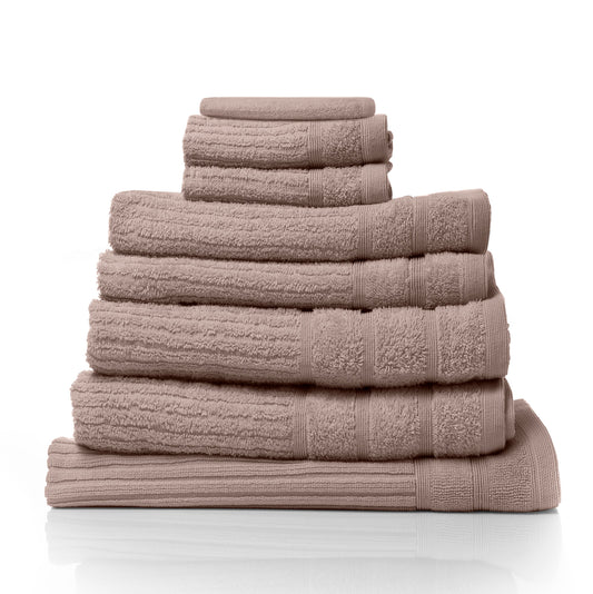 Eden Egyptian Cotton 600 GSM 8Piece Towel Pack Chanpagne Rose