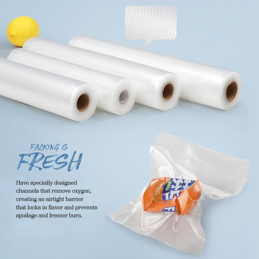 Set of 3 Vacuum Food Sealer Bag Bags Foodsaver Storage Saver Seal Commercial Heat Roll