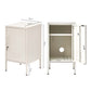 Quesnel Rolled Steel Bedside Tables Metal Locker Storage Shelf Filing Cabinet Cupboard - White