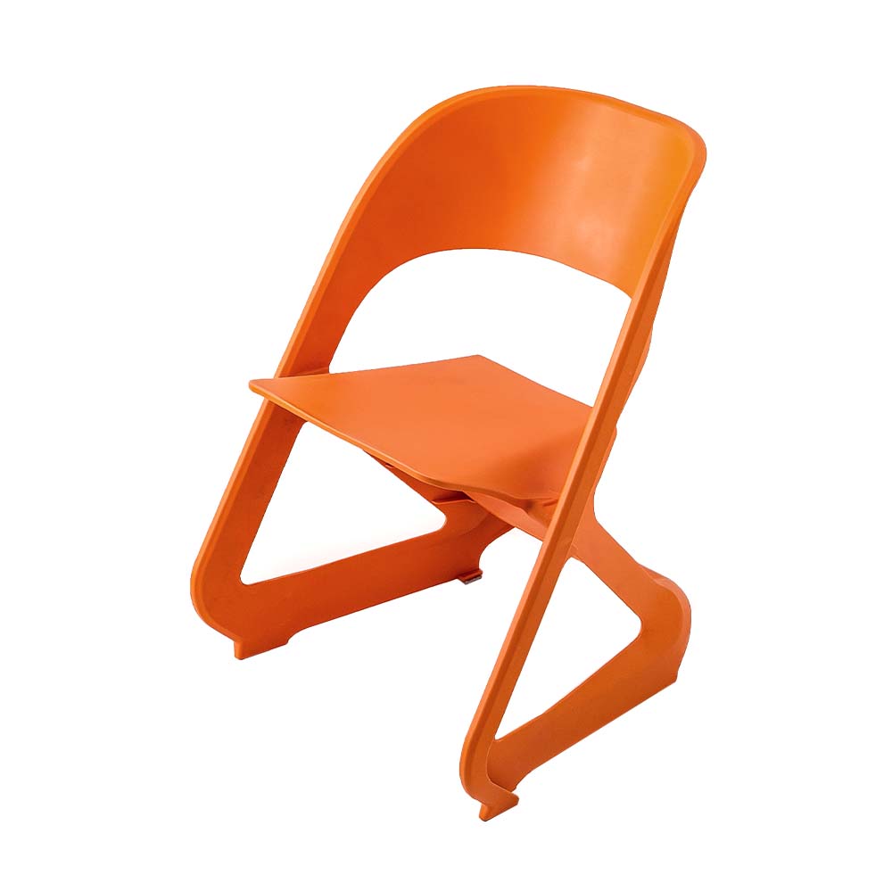 Kendall Set of 4 Dining Chairs Office Cafe Lounge Seat Stackable Plastic Leisure - Orange
