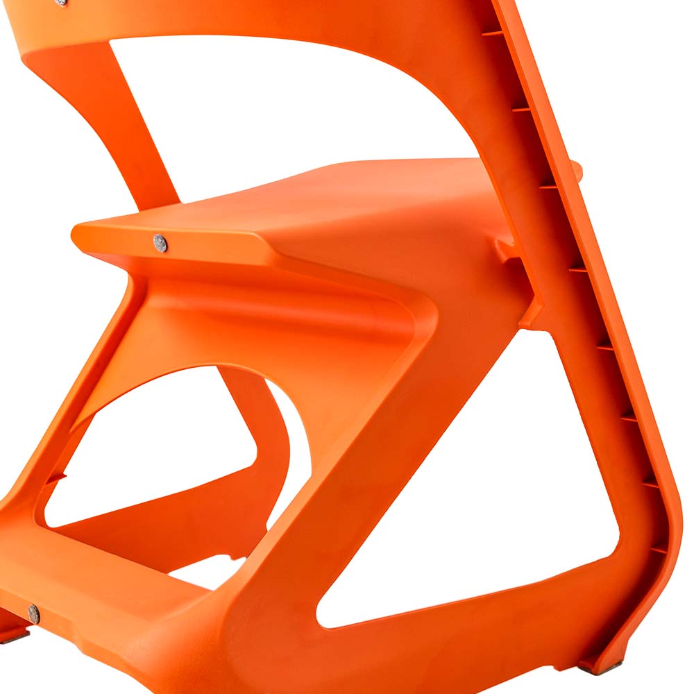 Kendall Set of 4 Dining Chairs Office Cafe Lounge Seat Stackable Plastic Leisure - Orange