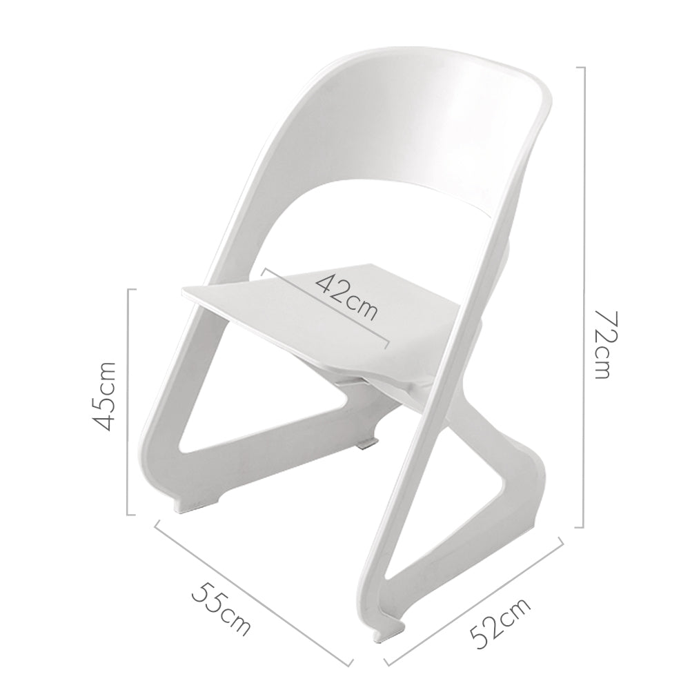 Kendall Set of 4 Dining Chairs Office Cafe Lounge Seat Stackable Plastic Leisure - White