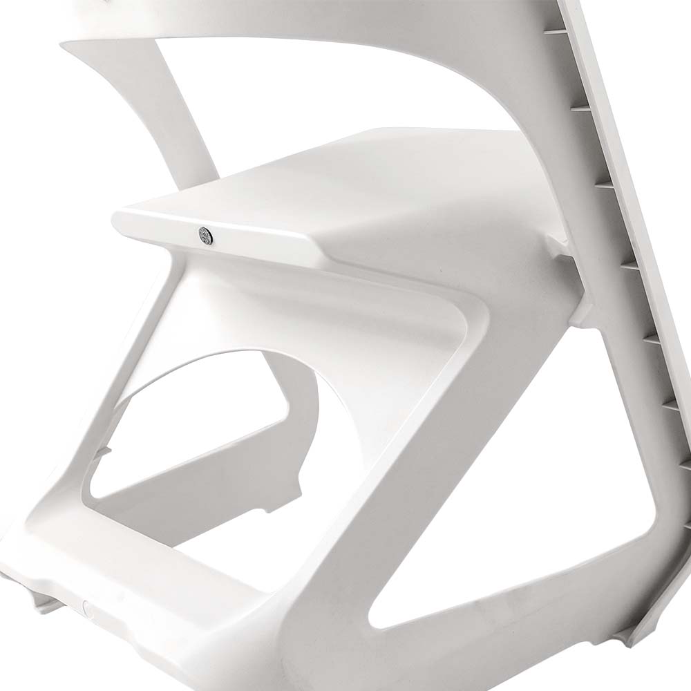 Kendall Set of 4 Dining Chairs Office Cafe Lounge Seat Stackable Plastic Leisure - White